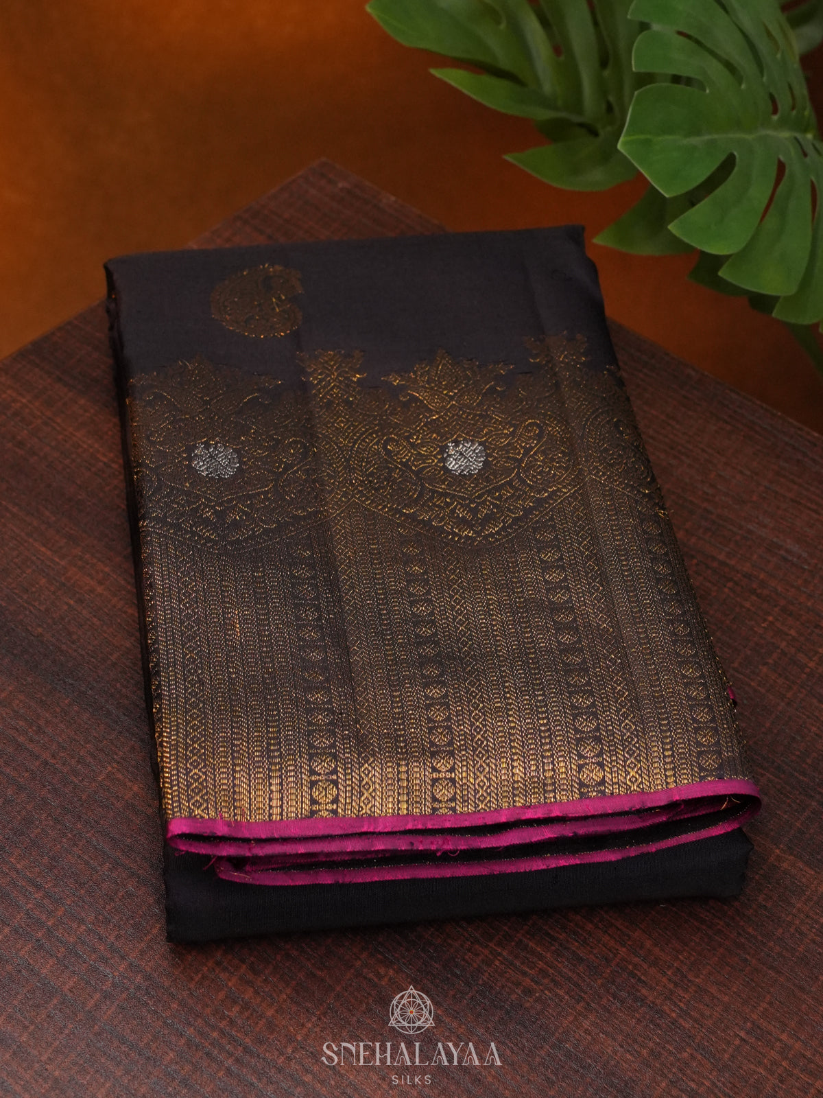 Navy Blue Kanjivaram Silk Saree