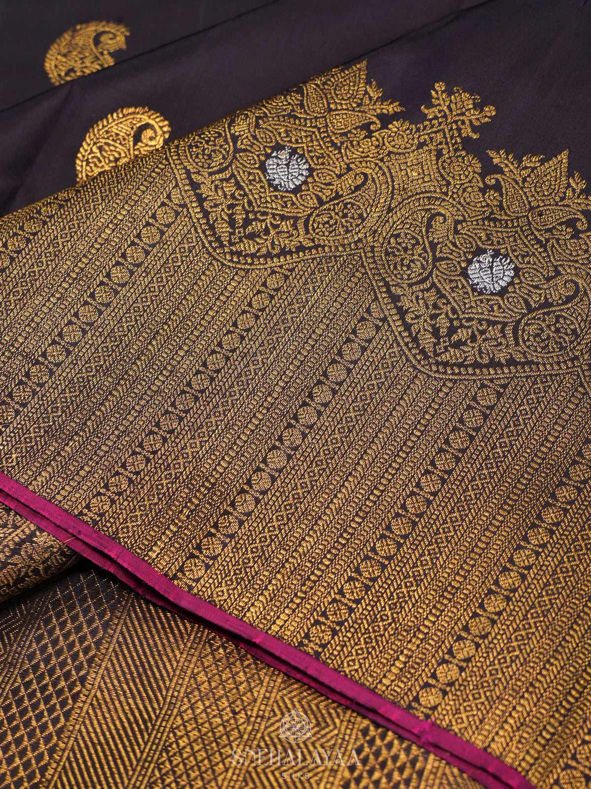 Navy Blue Kanjivaram Silk Saree