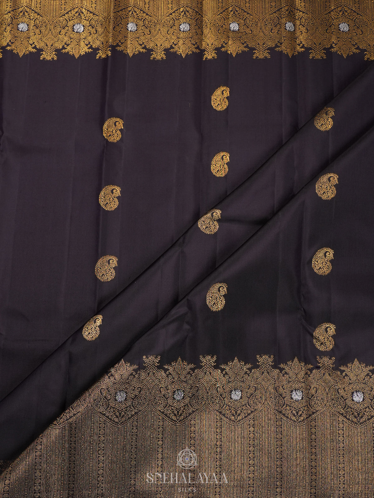Navy Blue Kanjivaram Silk Saree