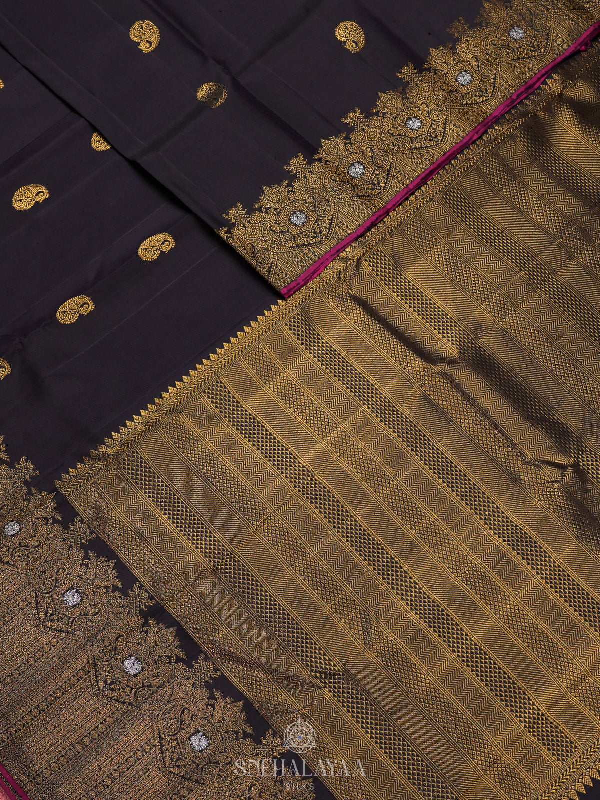 Navy Blue Kanjivaram Silk Saree