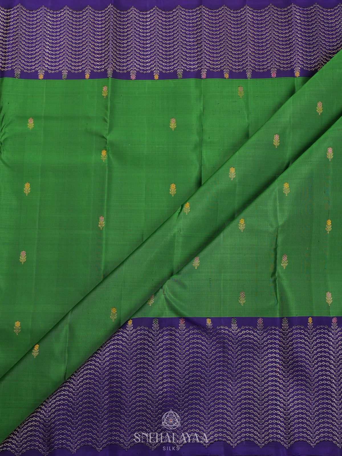 Parrot Green  Kanjivaram Silk Saree