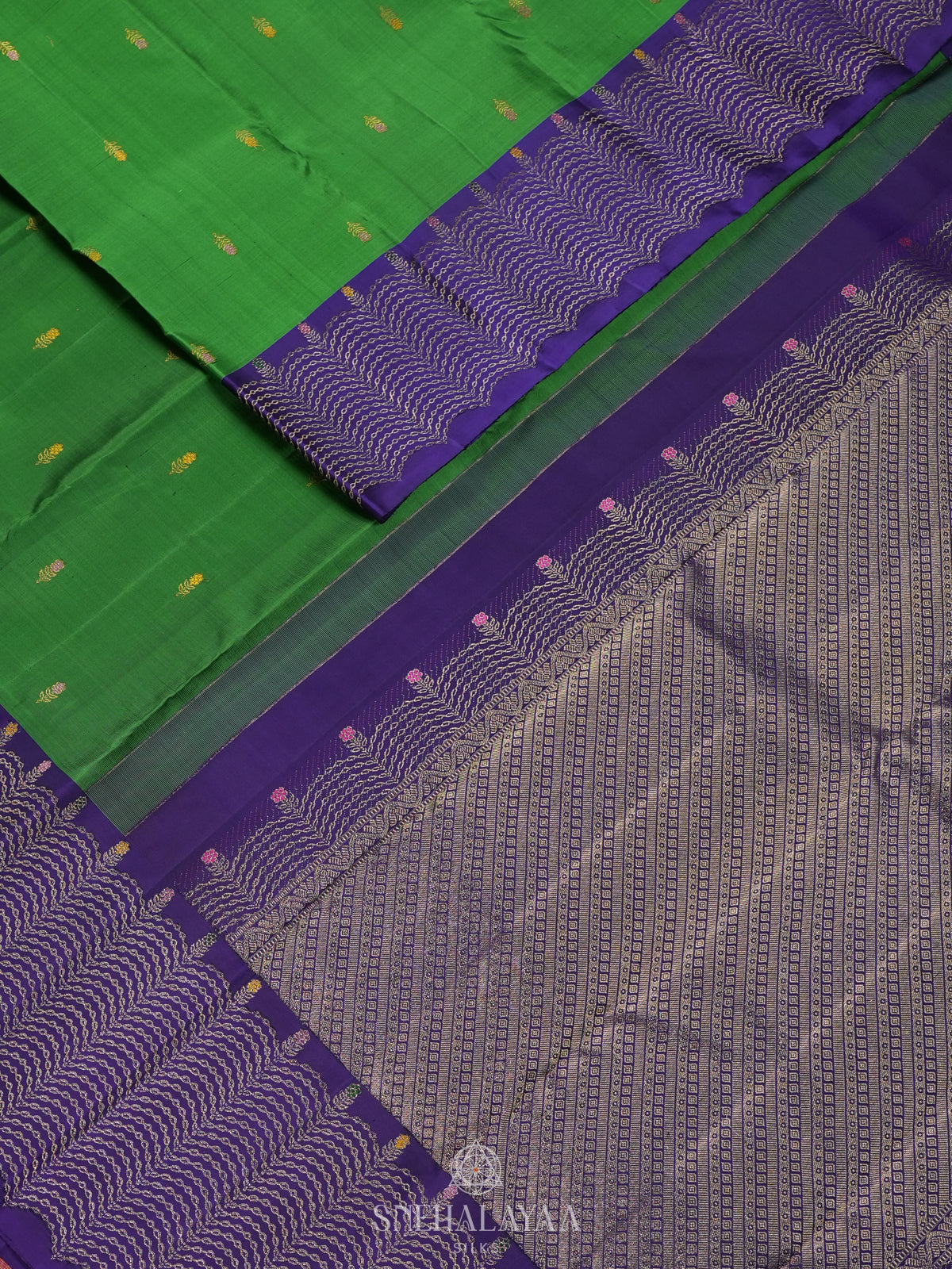 Parrot Green  Kanjivaram Silk Saree