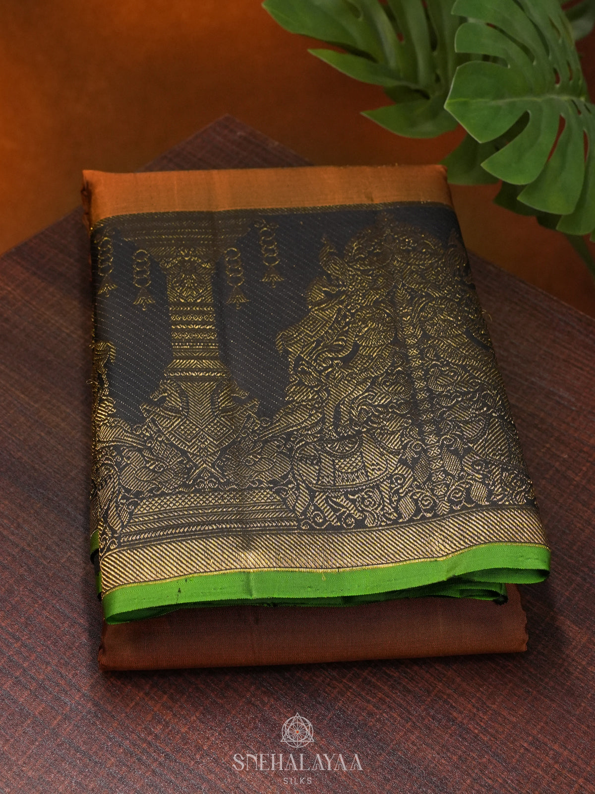 Brown Kanjivaram Silk Saree