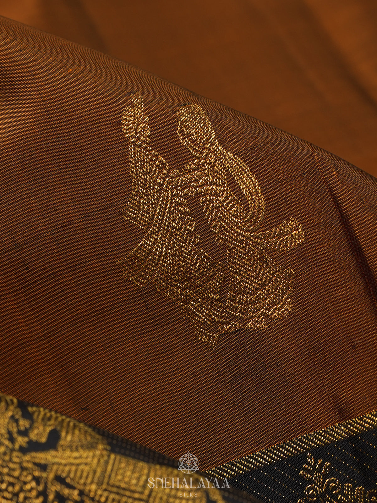 Brown Kanjivaram Silk Saree