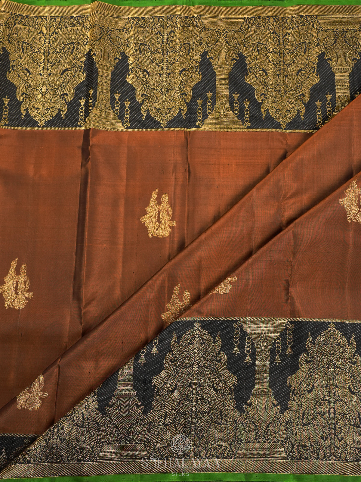 Brown Kanjivaram Silk Saree