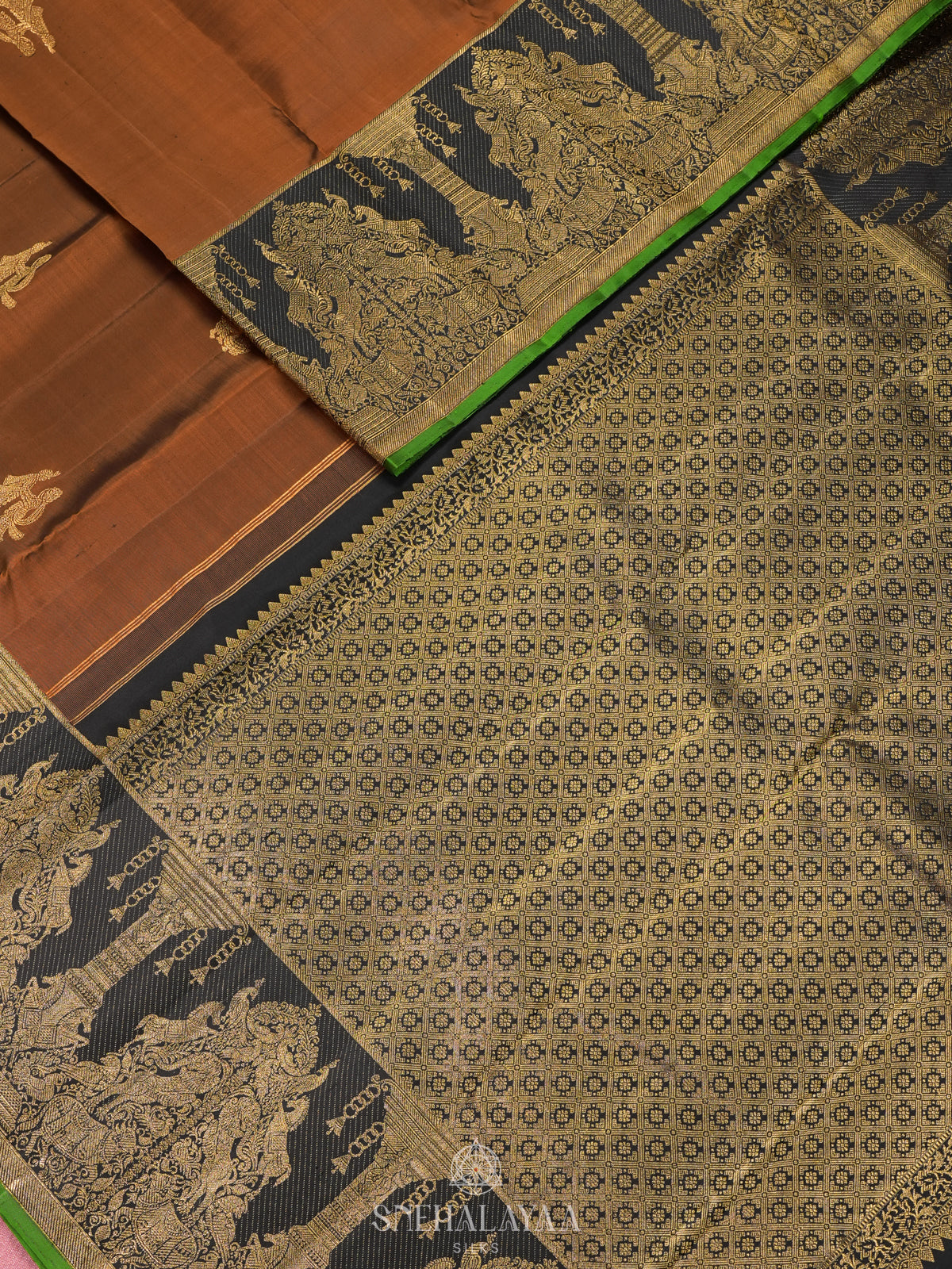 Brown Kanjivaram Silk Saree