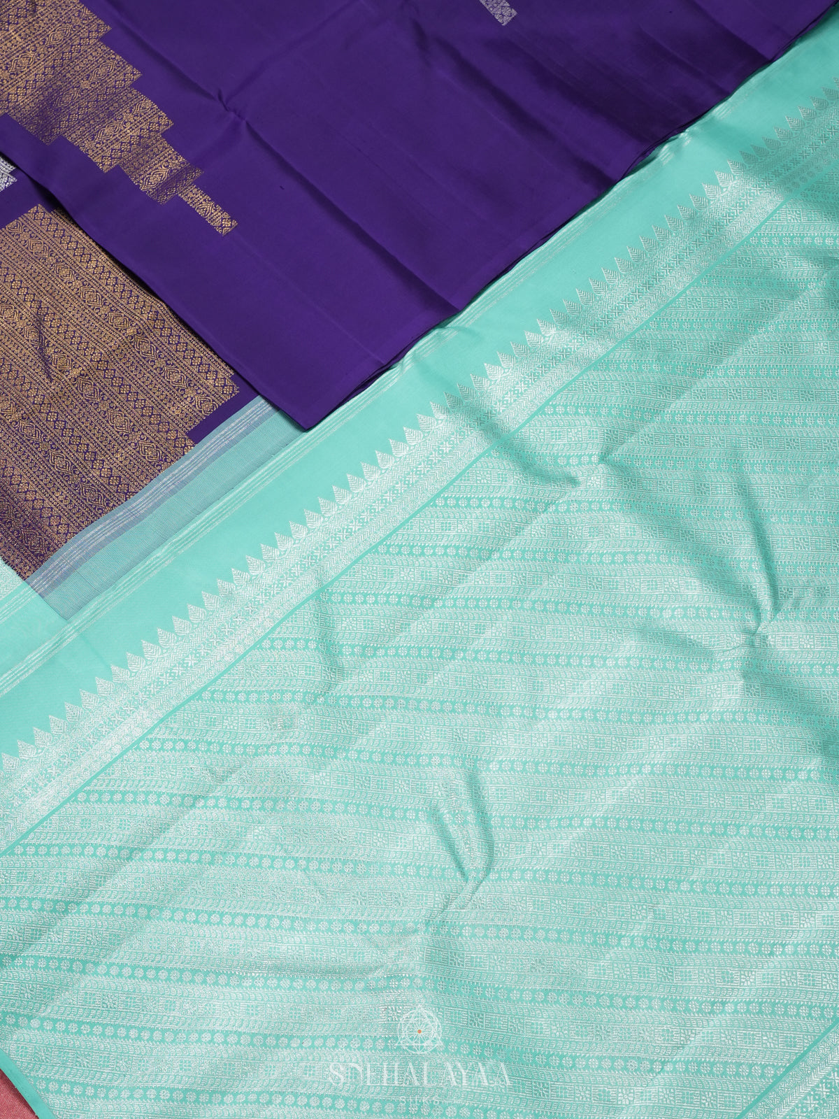 Purple Kanjivaram Silk Saree