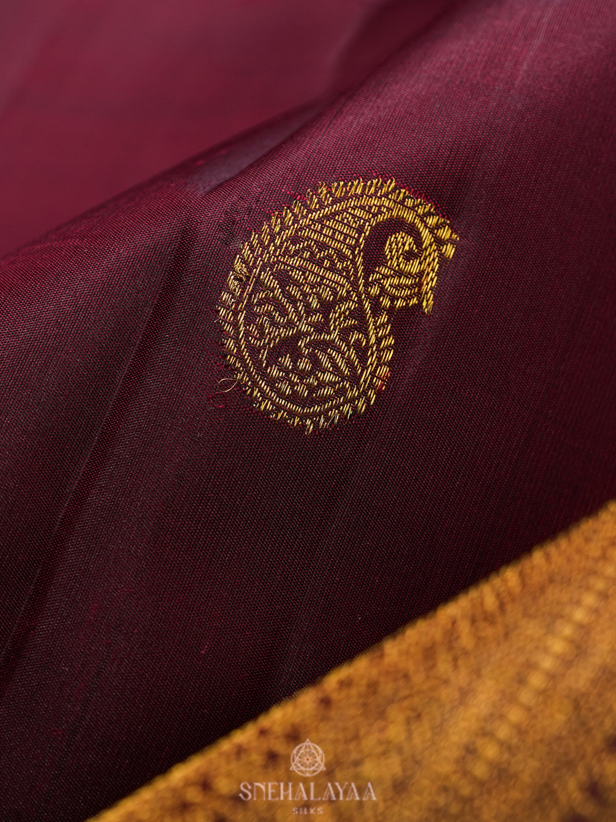 Burgundy Kanjivaram Silk Saree