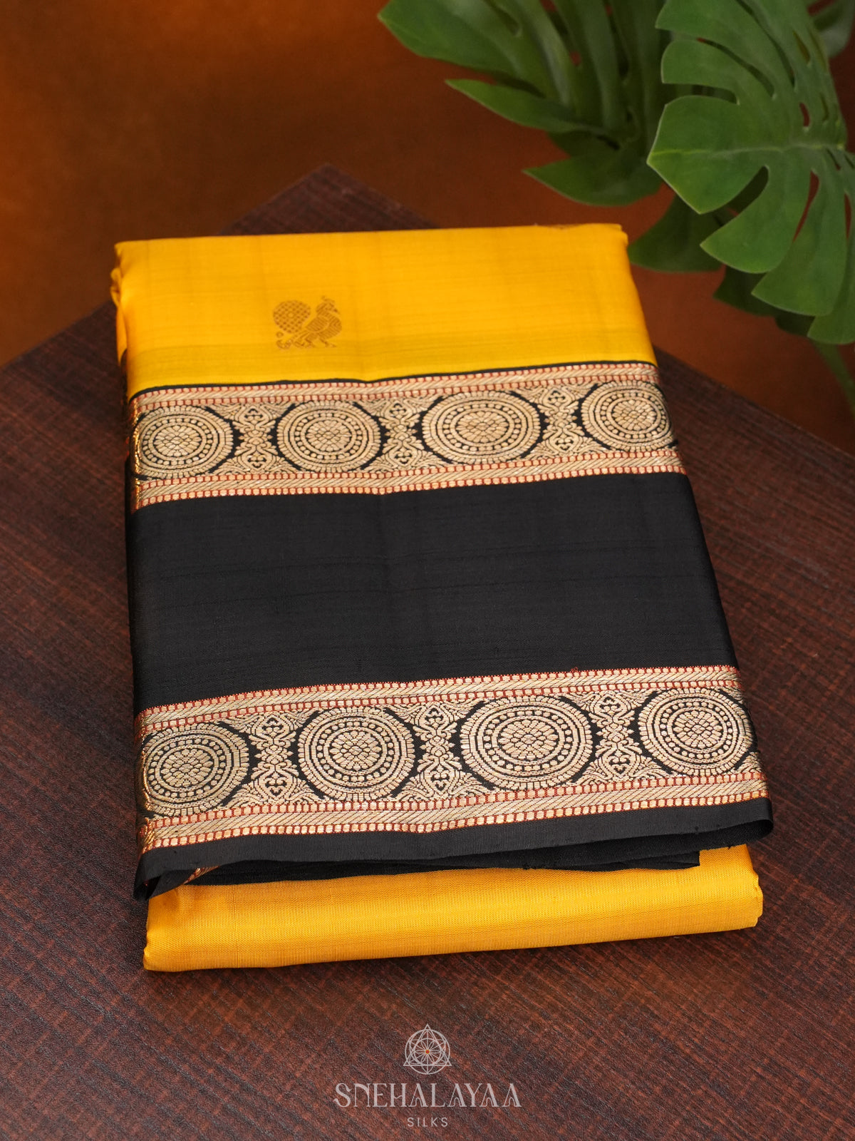Mango Yellow Kanjivaram Silk Saree