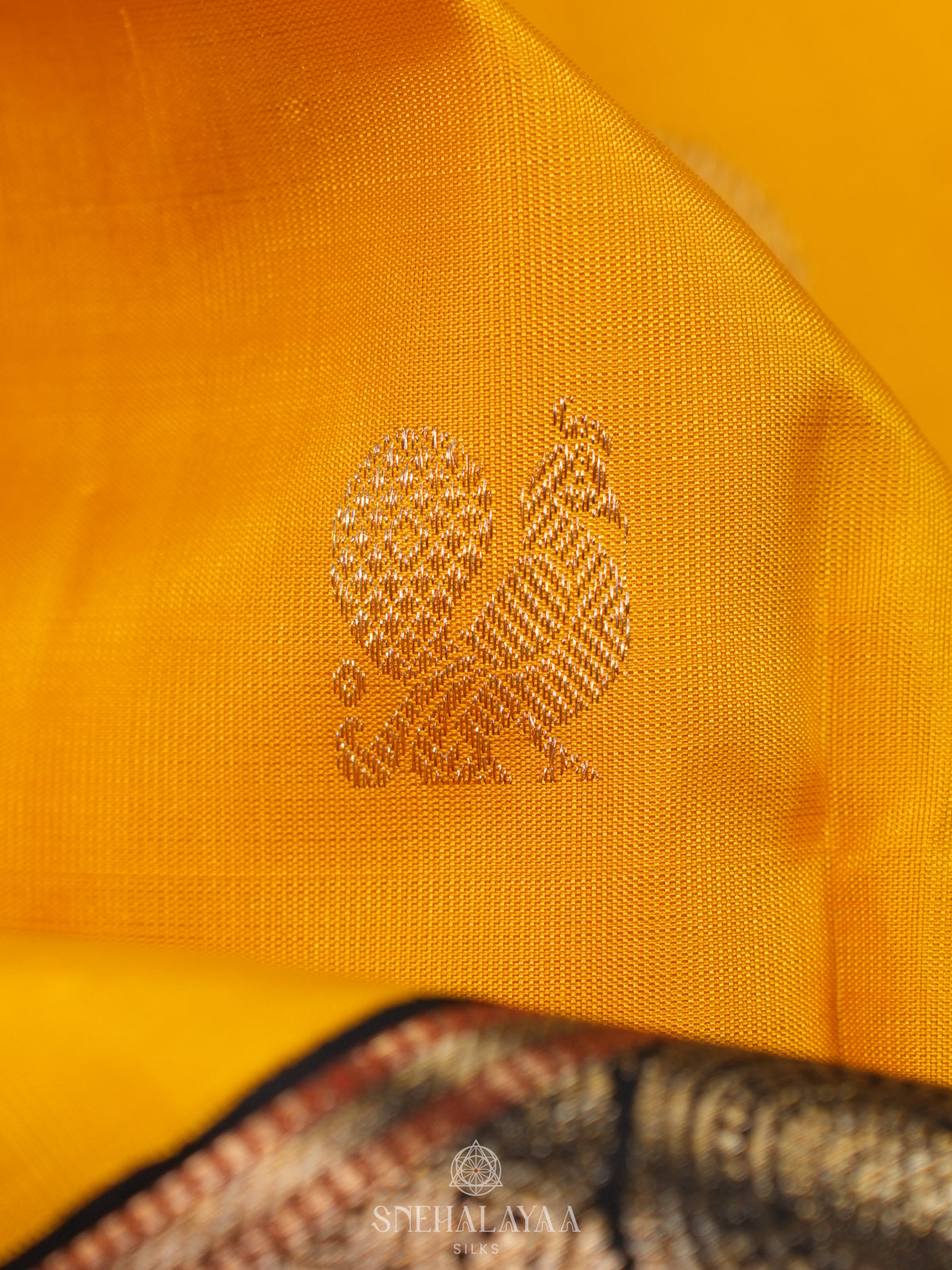 Mango Yellow Kanjivaram Silk Saree