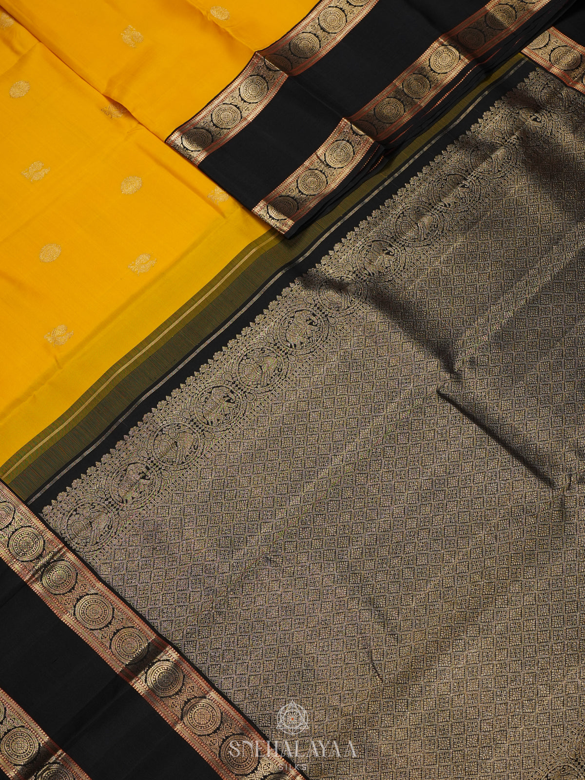Mango Yellow Kanjivaram Silk Saree