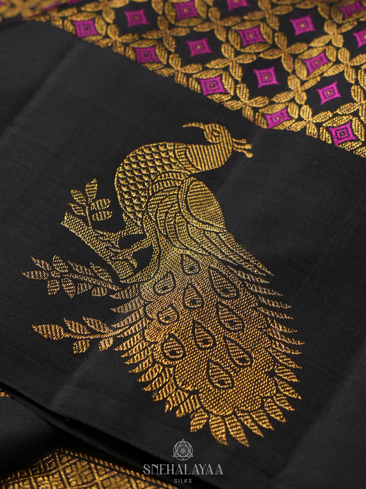 Black Kanjivaram Silk Saree