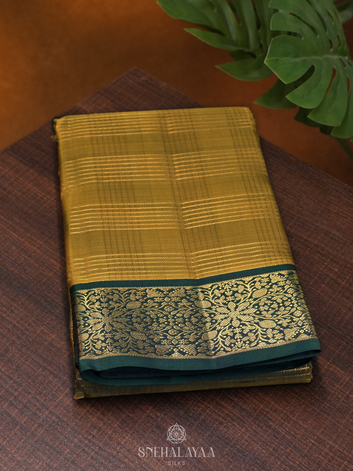 Mustard Kanjivaram Silk Saree