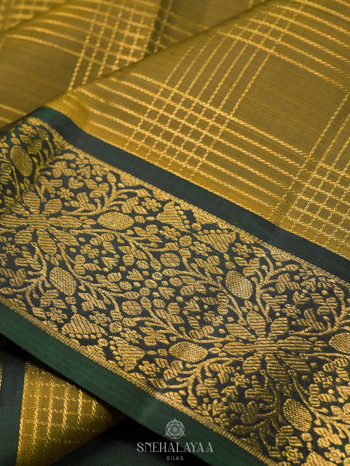 Mustard Kanjivaram Silk Saree
