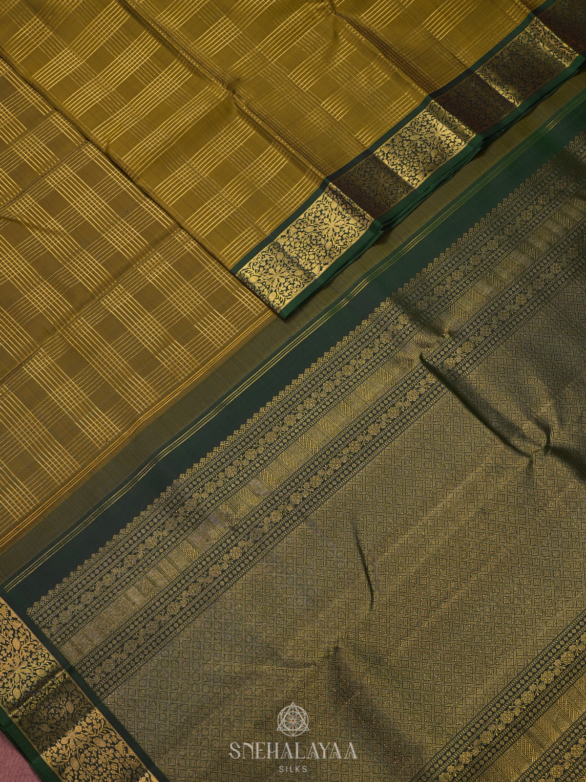 Mustard Kanjivaram Silk Saree