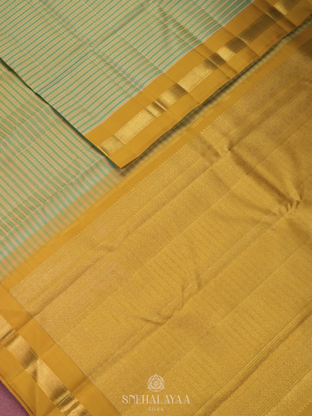 Mint Green Kanjivaram Silk Saree