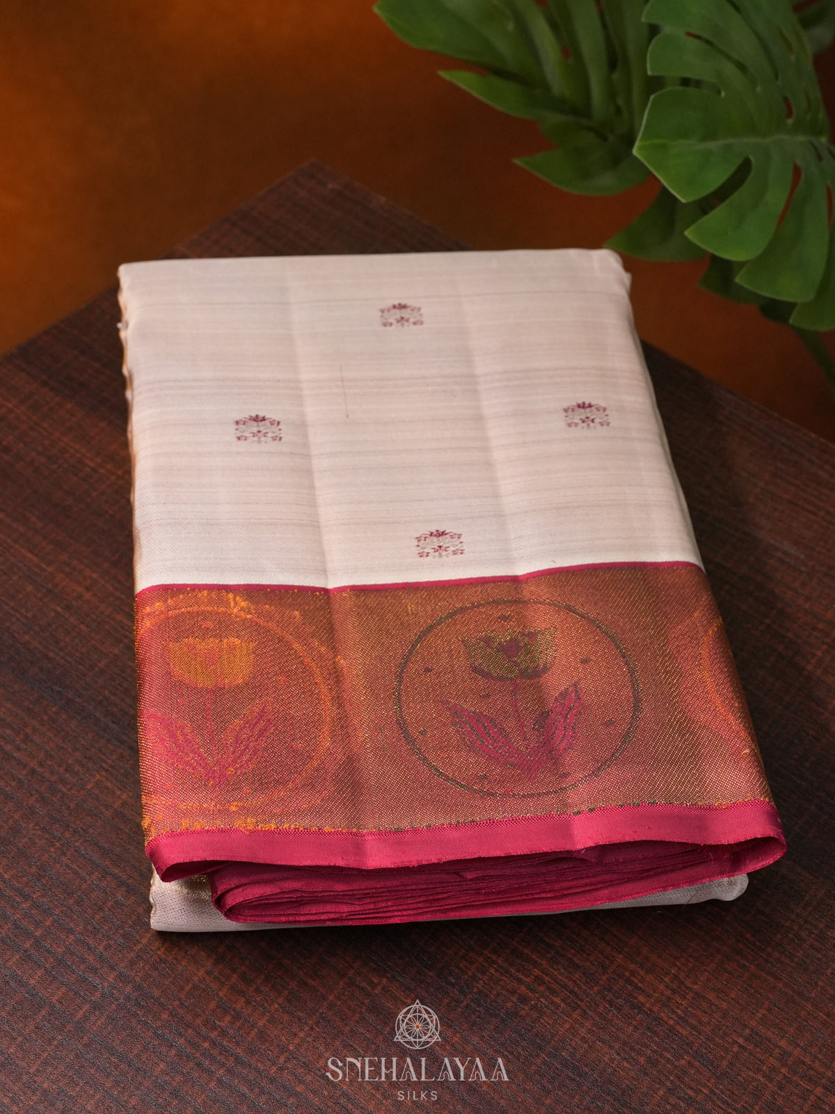 Off White Kanjivaram Silk Saree