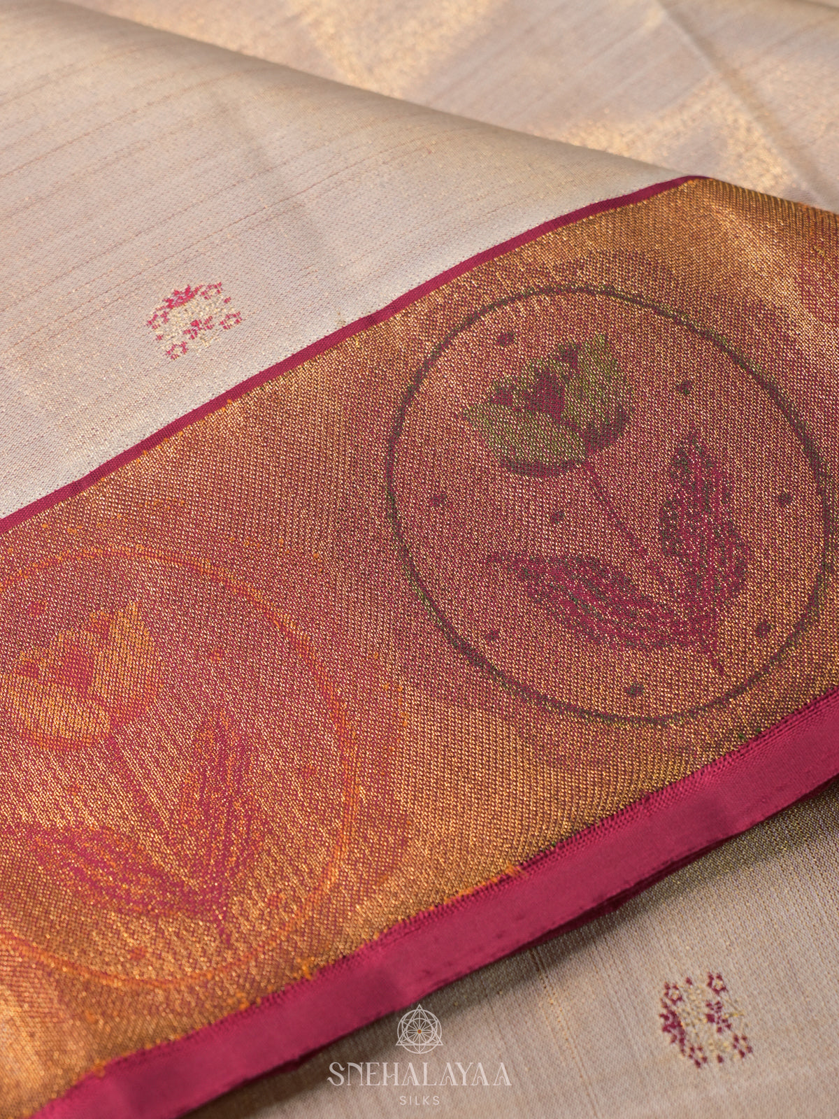 Off White Kanjivaram Silk Saree