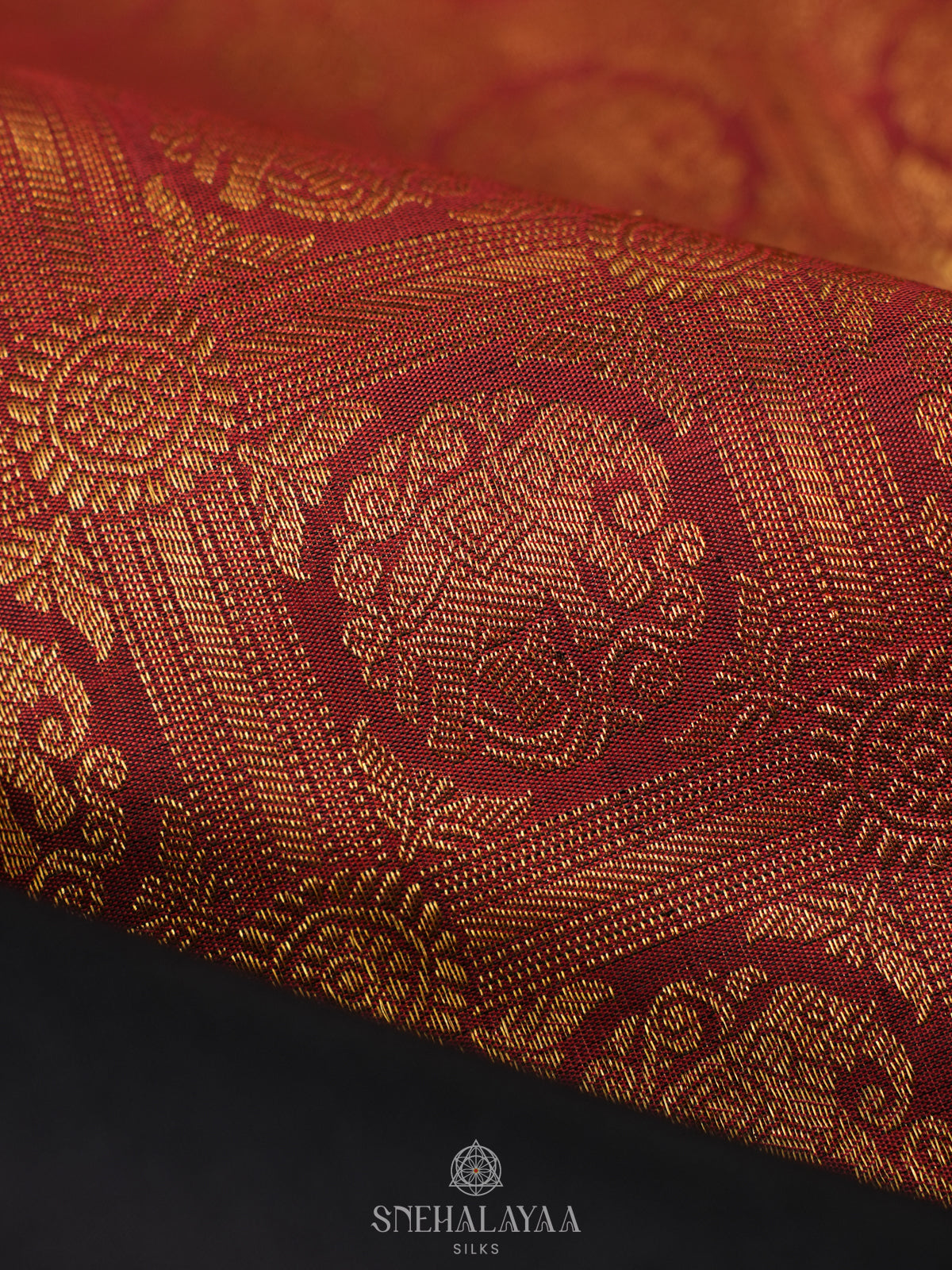 Orange Kanjivaram Silk Saree