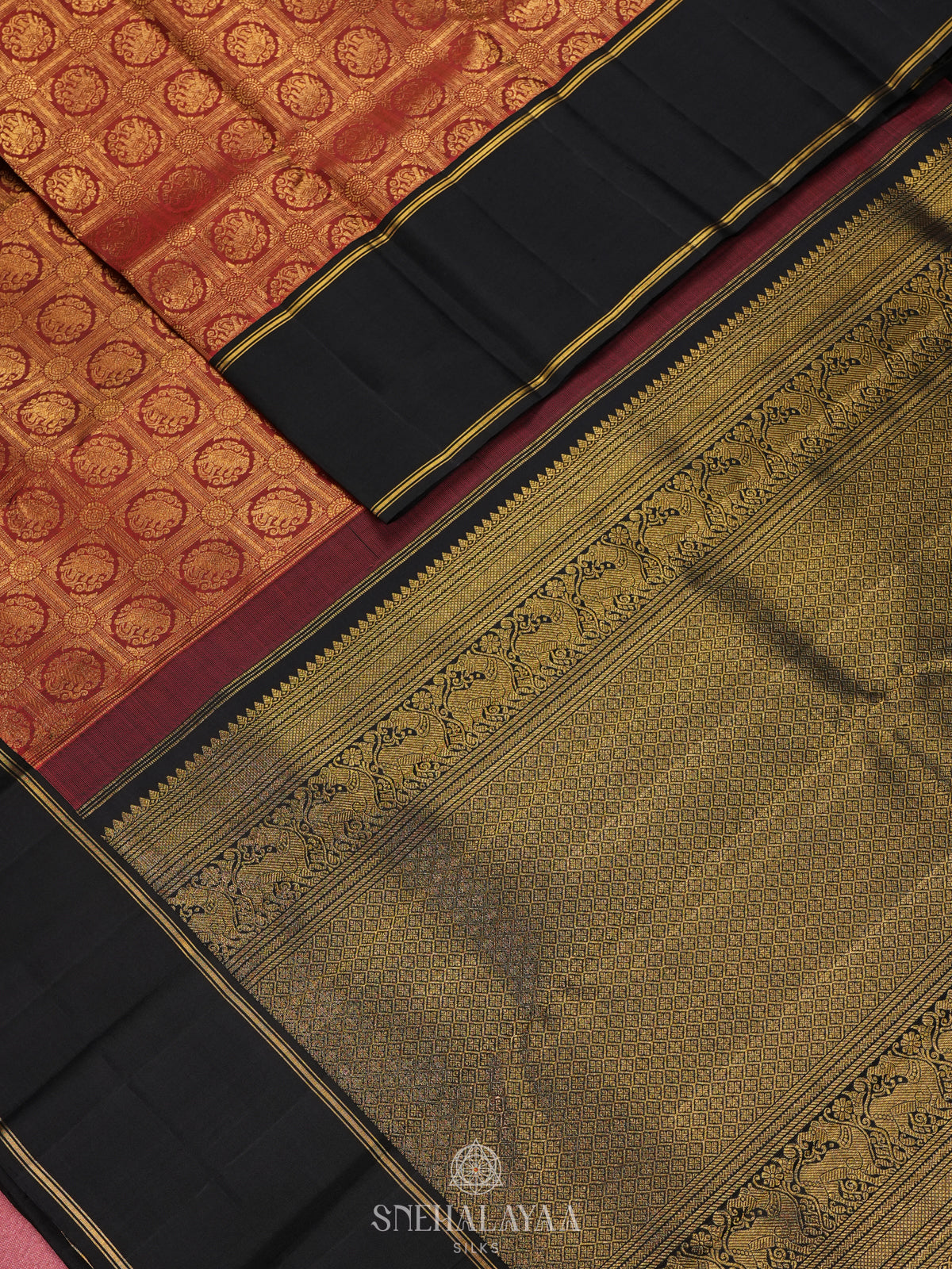 Orange Kanjivaram Silk Saree