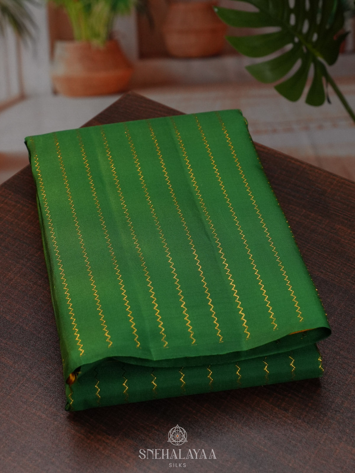 Emerald Green Kanjivaram Silk Saree