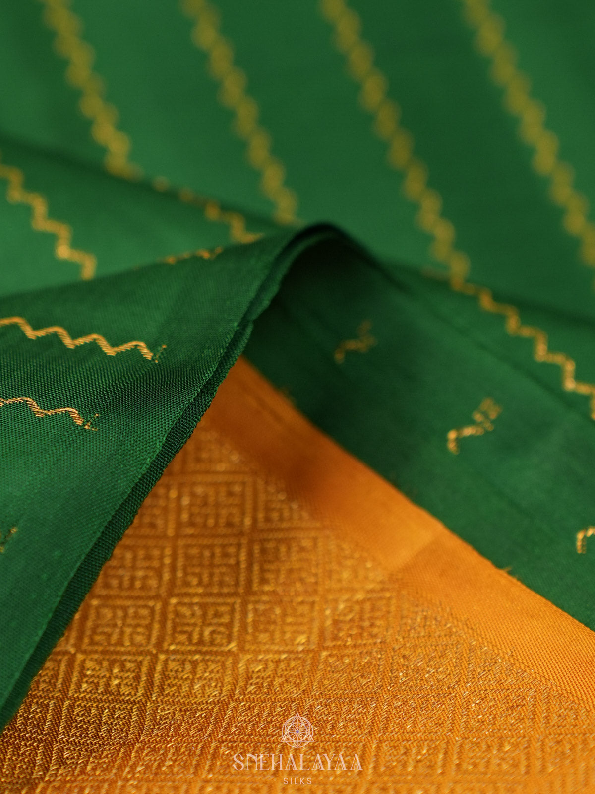 Emerald Green Kanjivaram Silk Saree