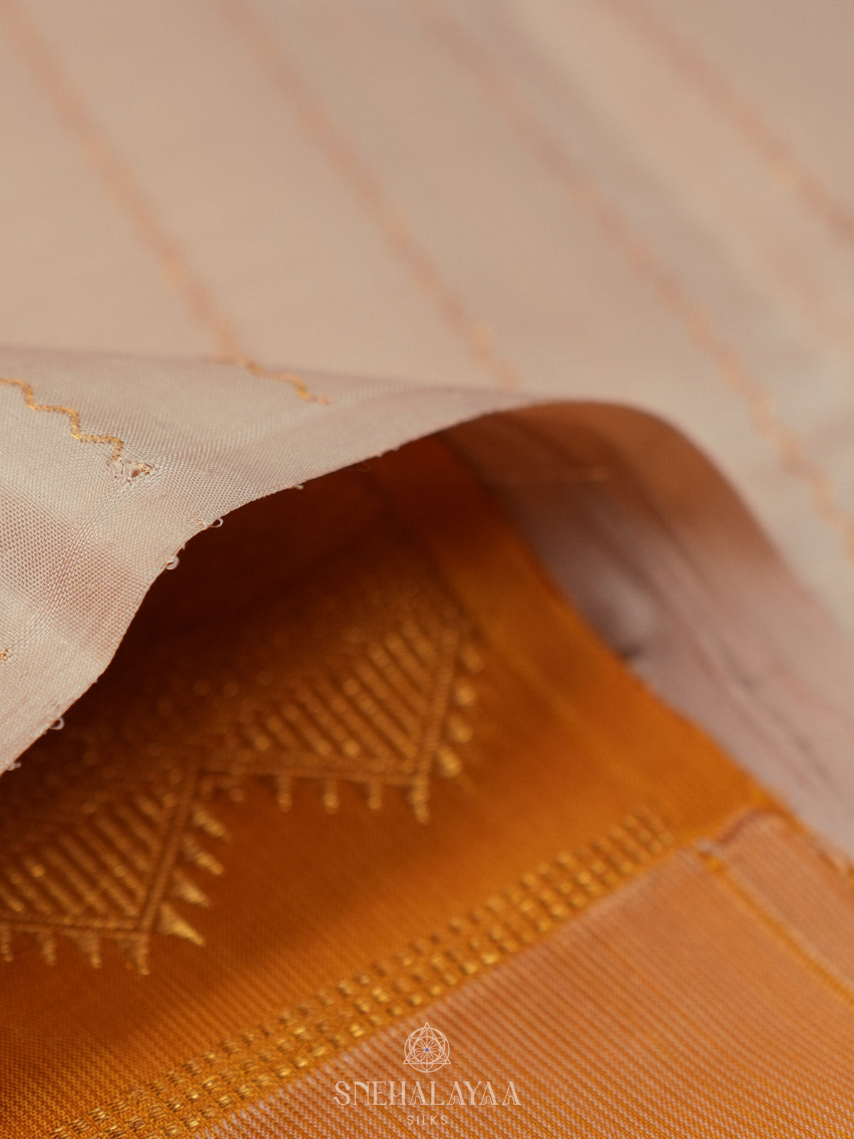 Cream Kanjivaram Silk Saree