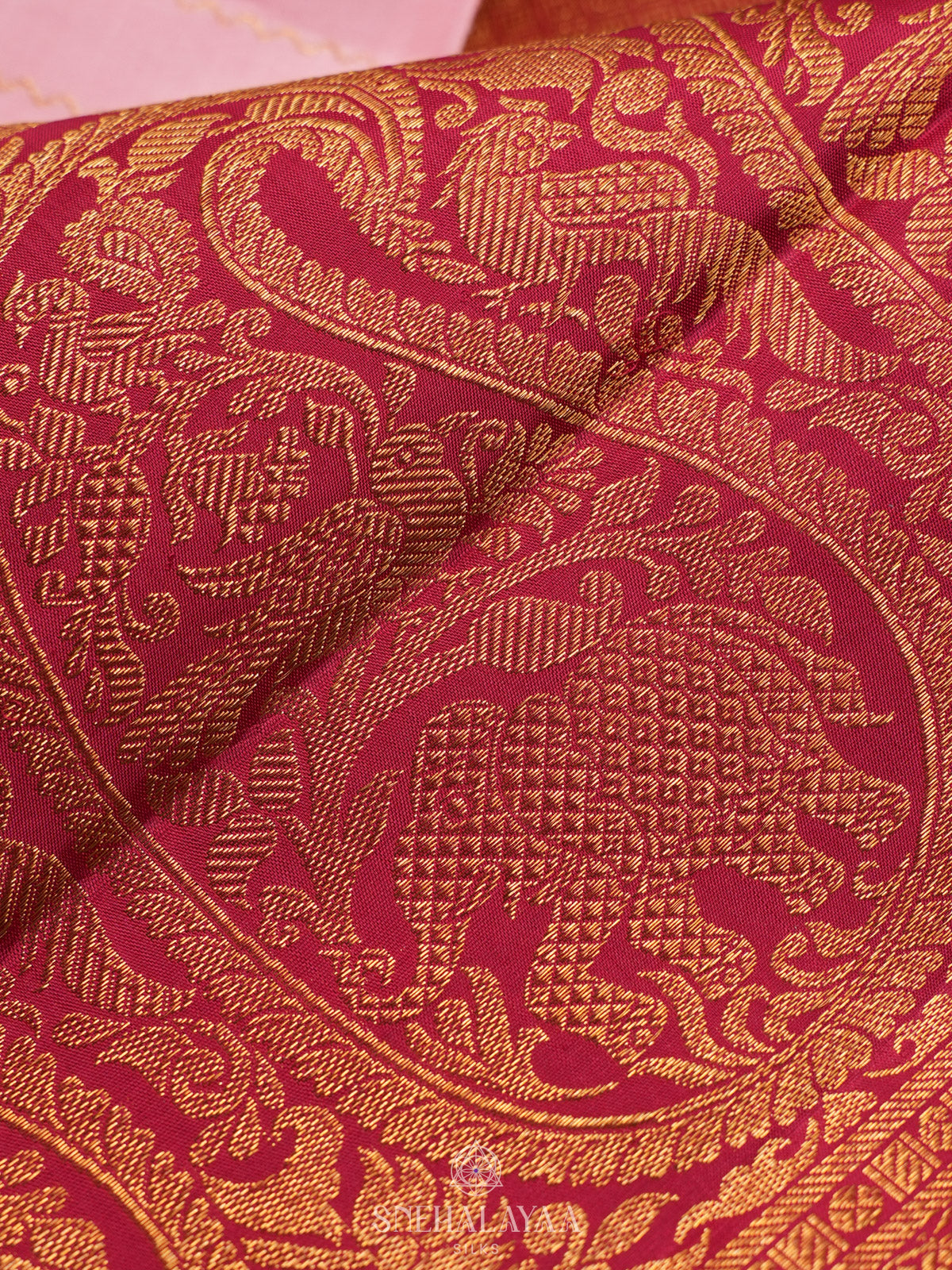 Baby Pink Kanjivaram Silk Saree