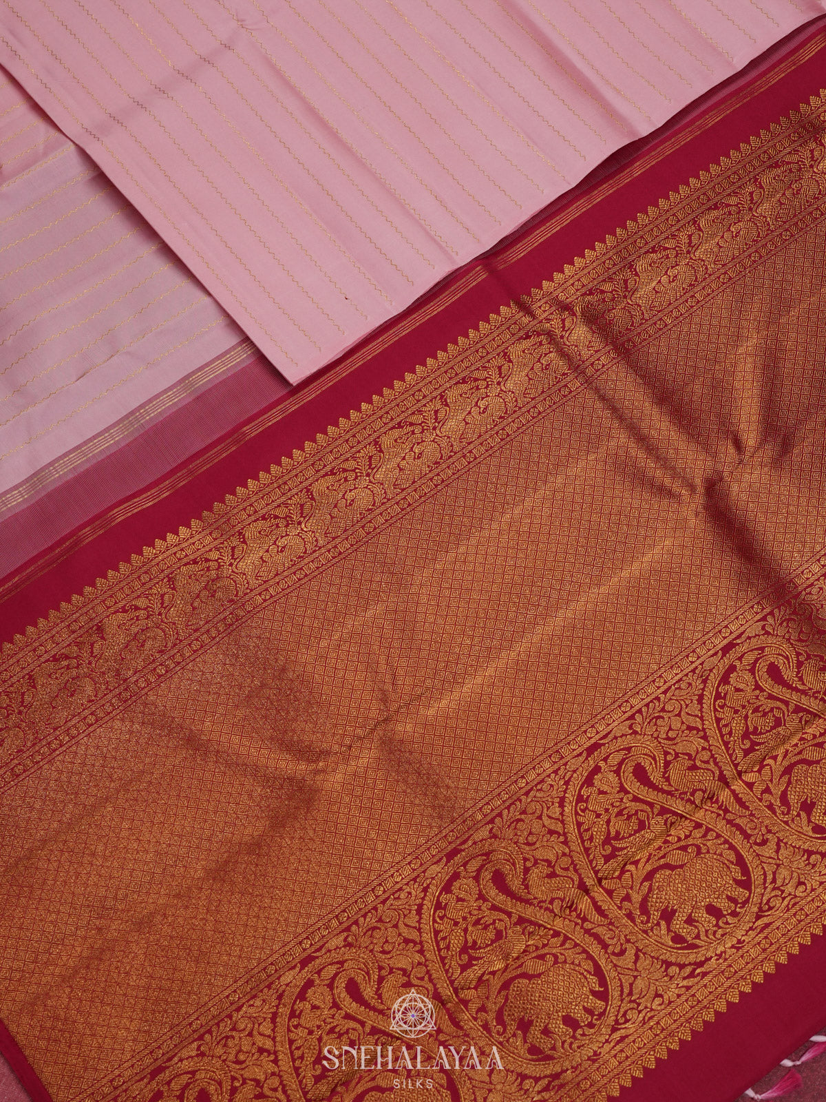 Baby Pink Kanjivaram Silk Saree