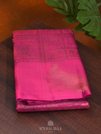 Magenta Kanjivaram Silk Saree