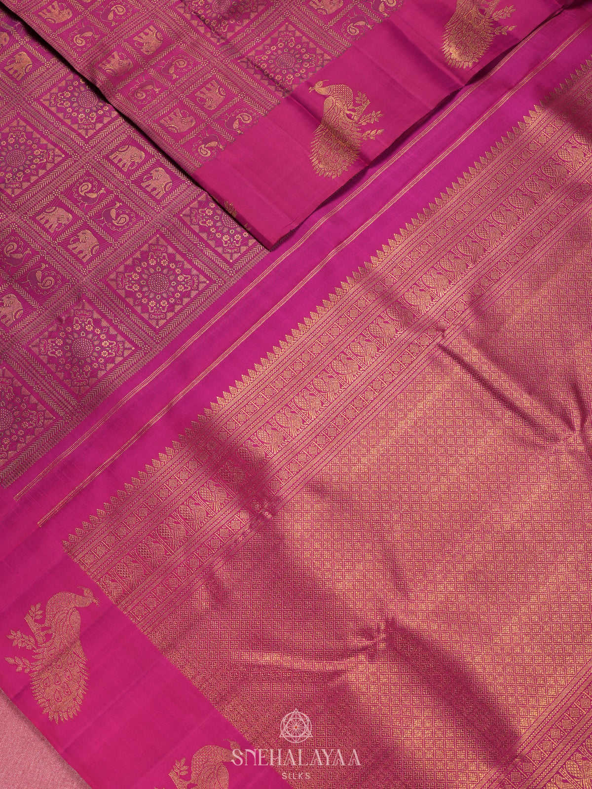 Magenta Kanjivaram Silk Saree