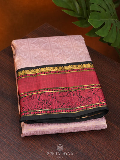 Baby Pink Kanjivaram Silk Saree
