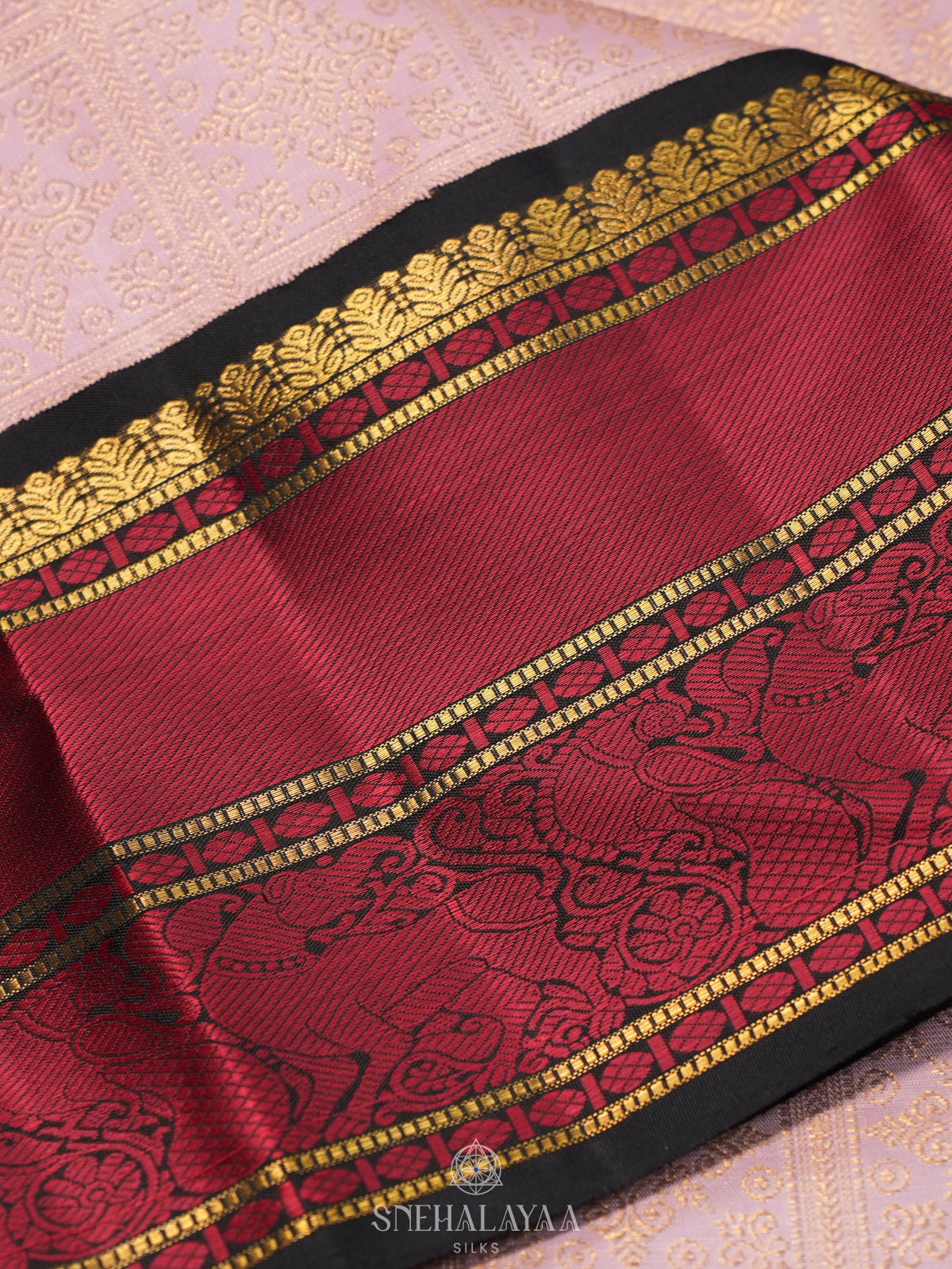 Baby Pink Kanjivaram Silk Saree