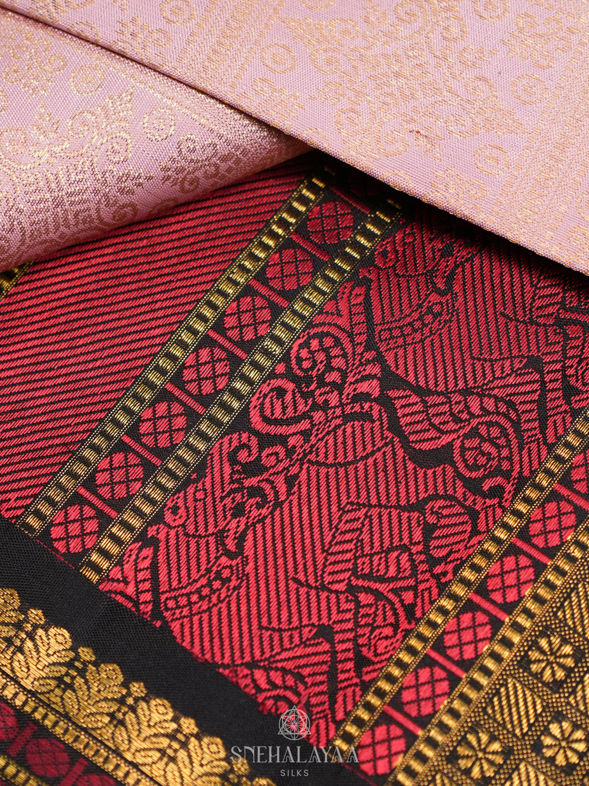 Baby Pink Kanjivaram Silk Saree