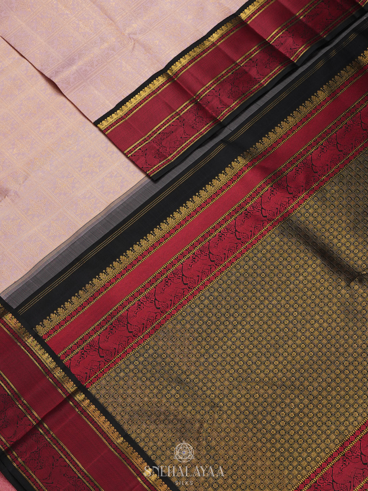 Baby Pink Kanjivaram Silk Saree