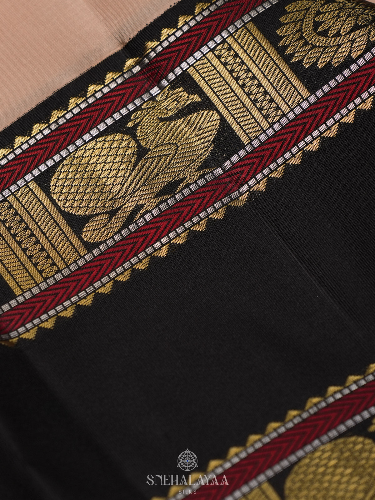 Cream Kanjivaram Silk Saree