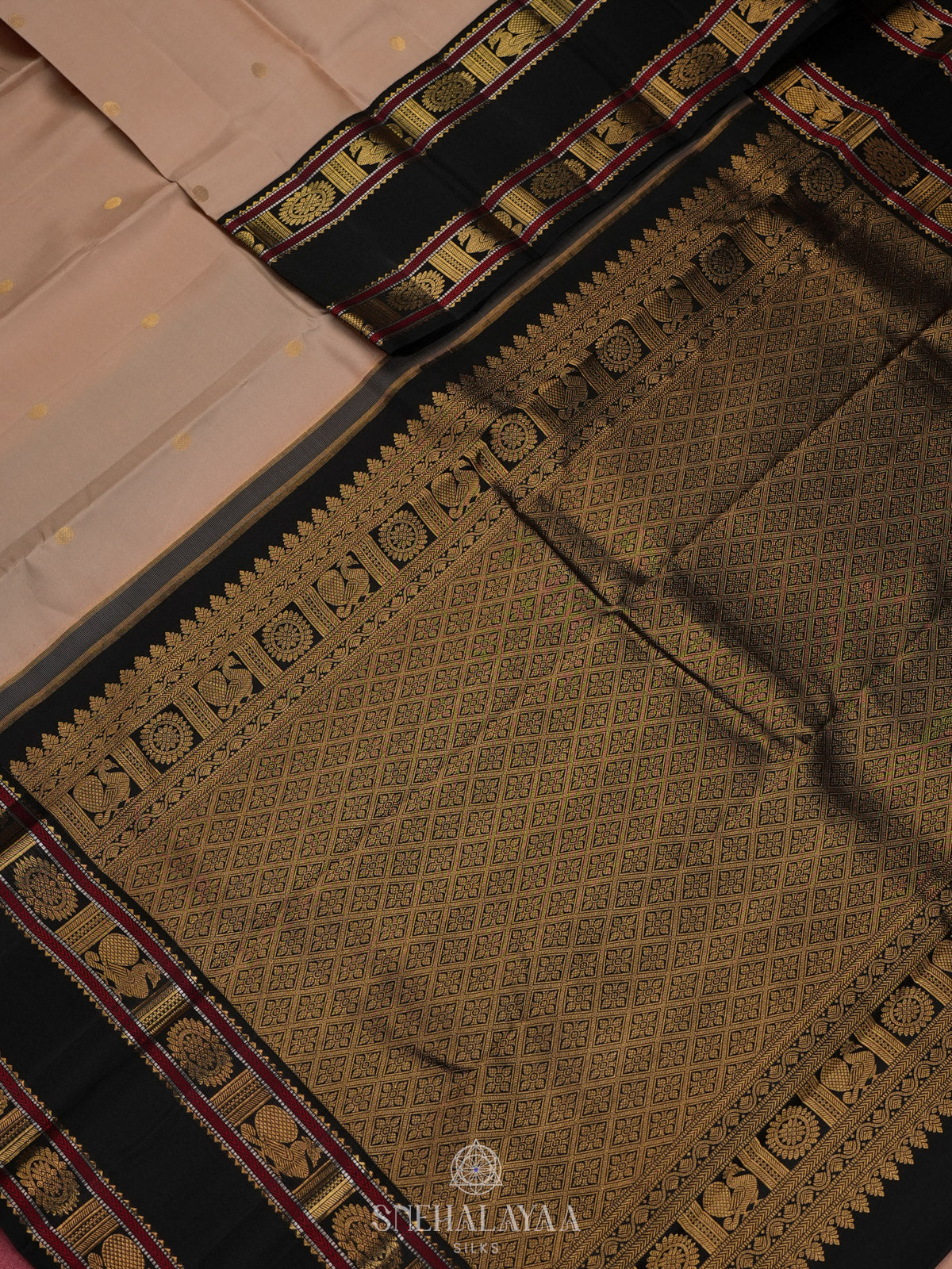 Cream Kanjivaram Silk Saree
