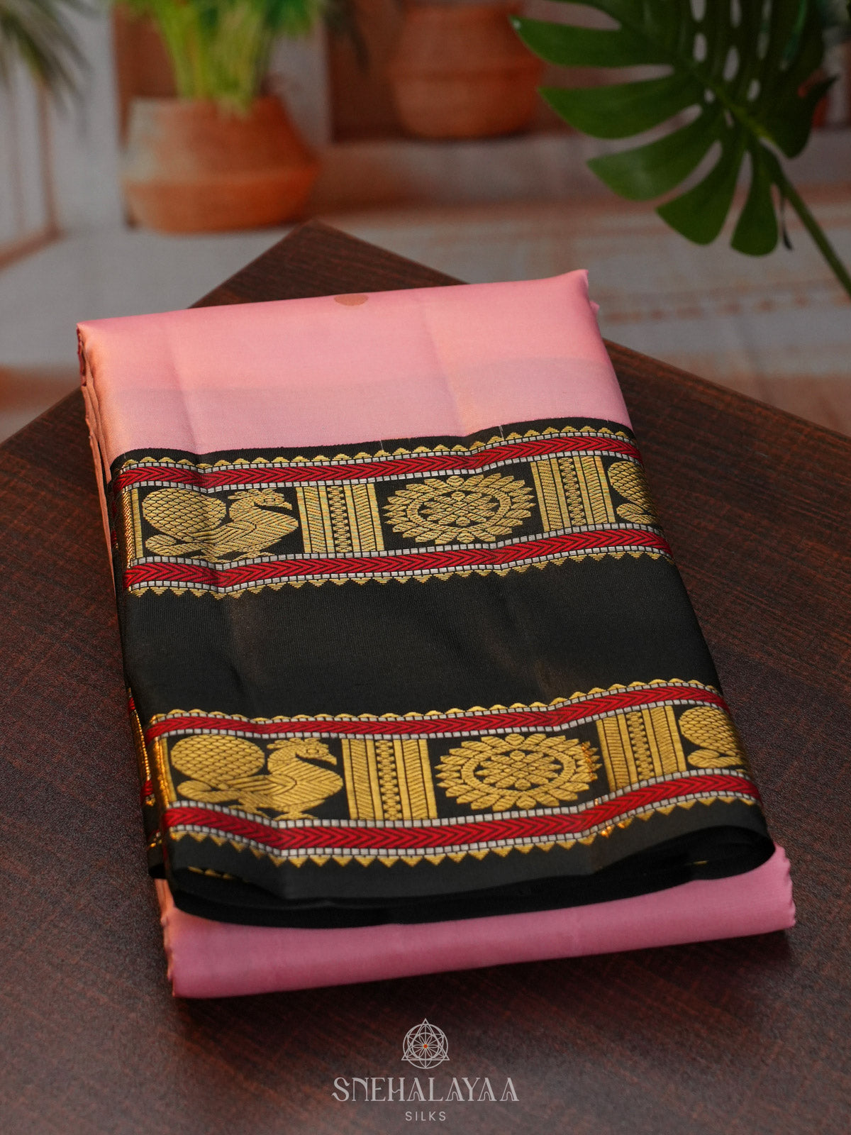 Baby Pink Kanjivaram Silk Saree