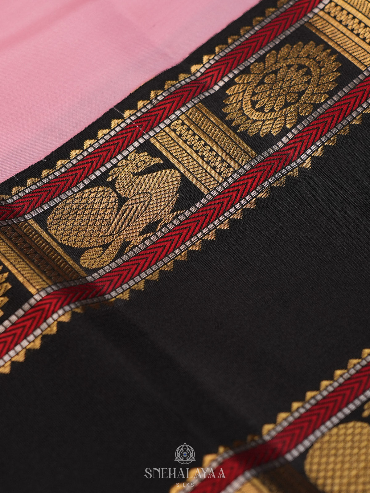 Baby Pink Kanjivaram Silk Saree