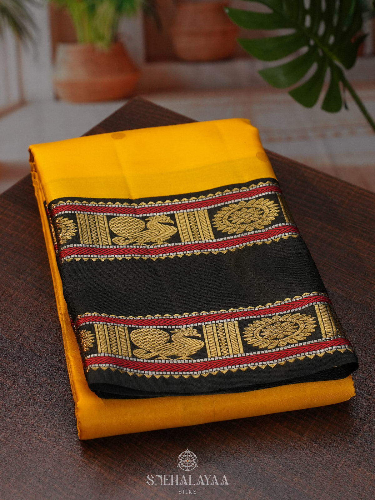 Mango Yellow Kanjivaram Silk Saree