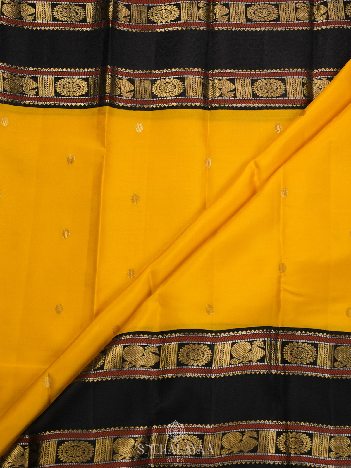 Mango Yellow Kanjivaram Silk Saree