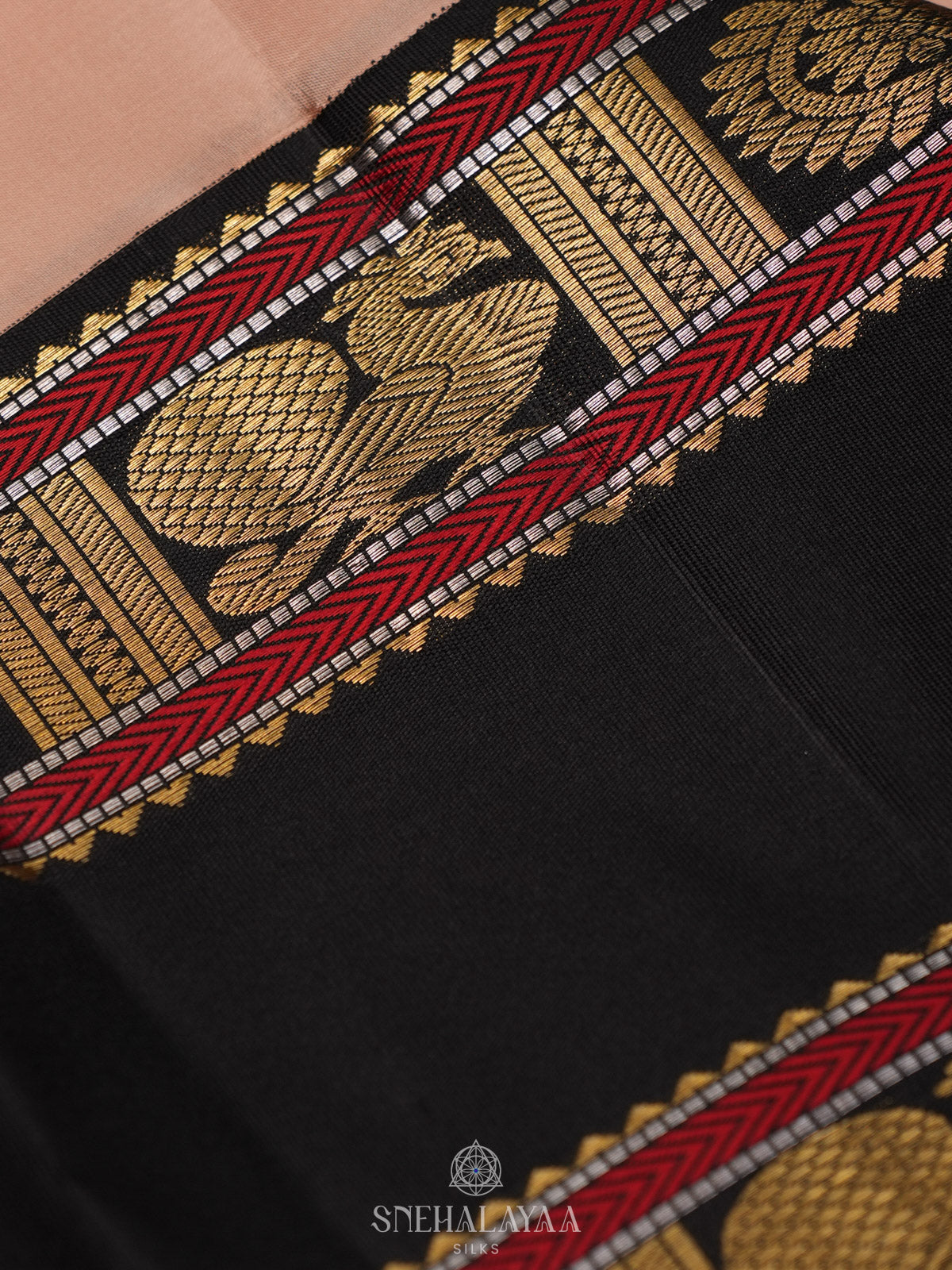 Cream Kanjivaram Silk Saree