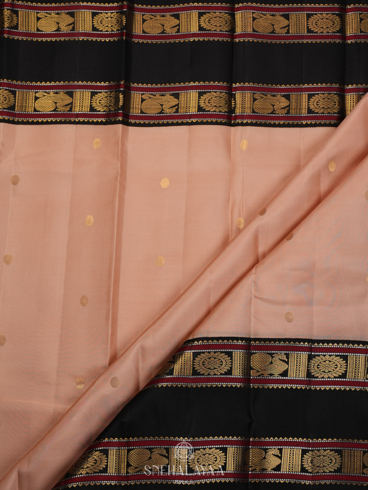 Cream Kanjivaram Silk Saree