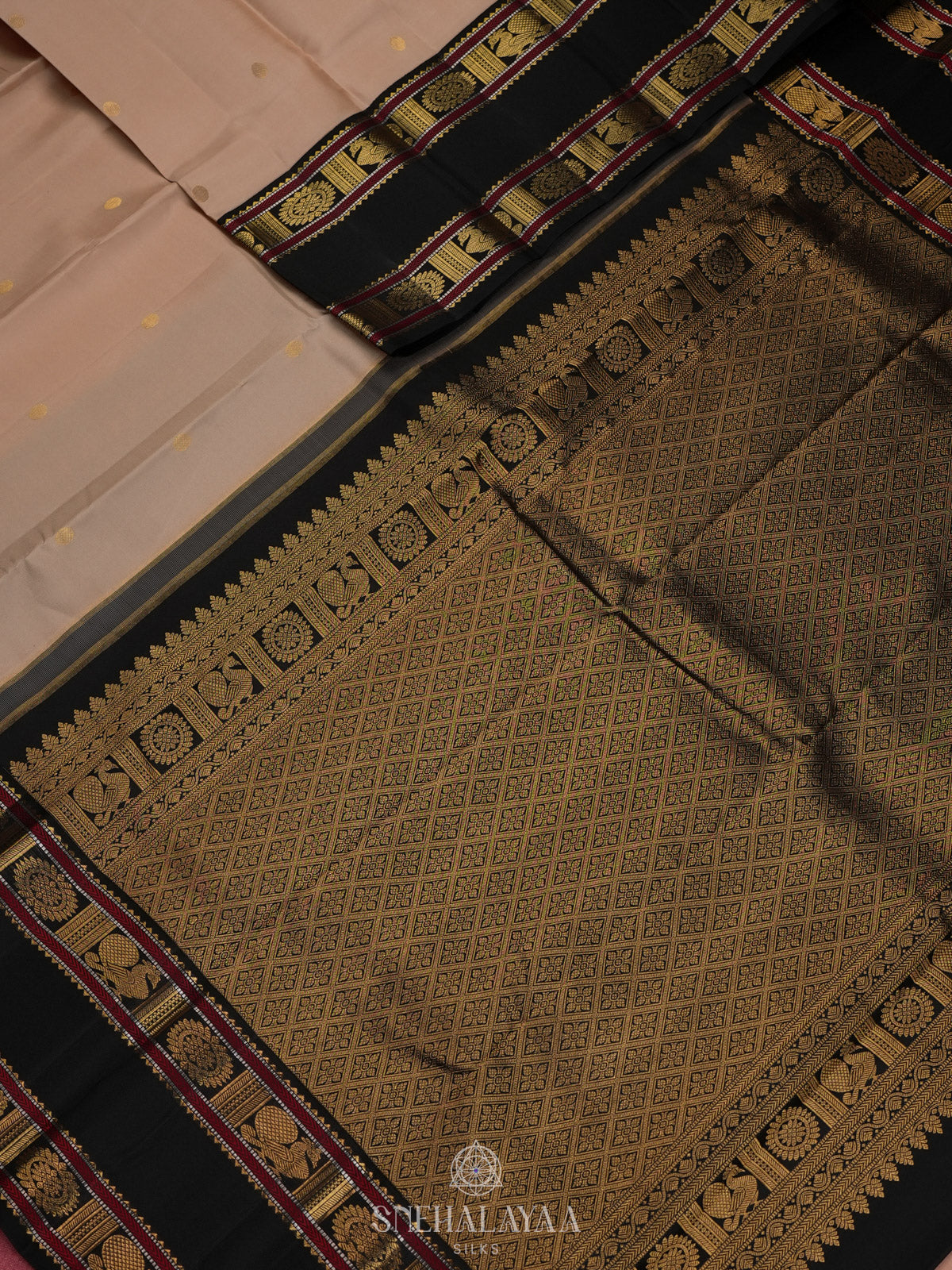Cream Kanjivaram Silk Saree