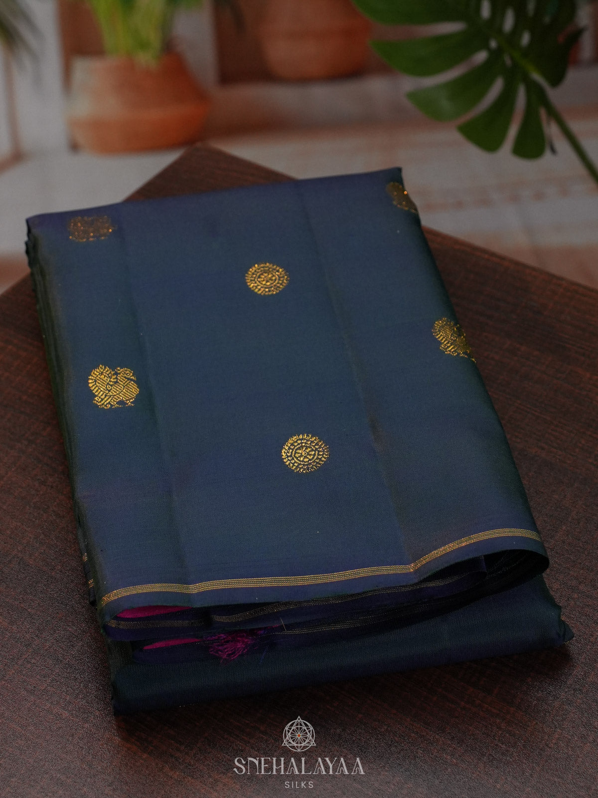 Navy Blue Kanjivaram Silk Saree