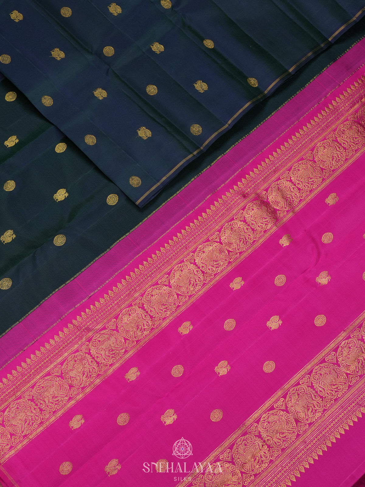 Navy Blue Kanjivaram Silk Saree