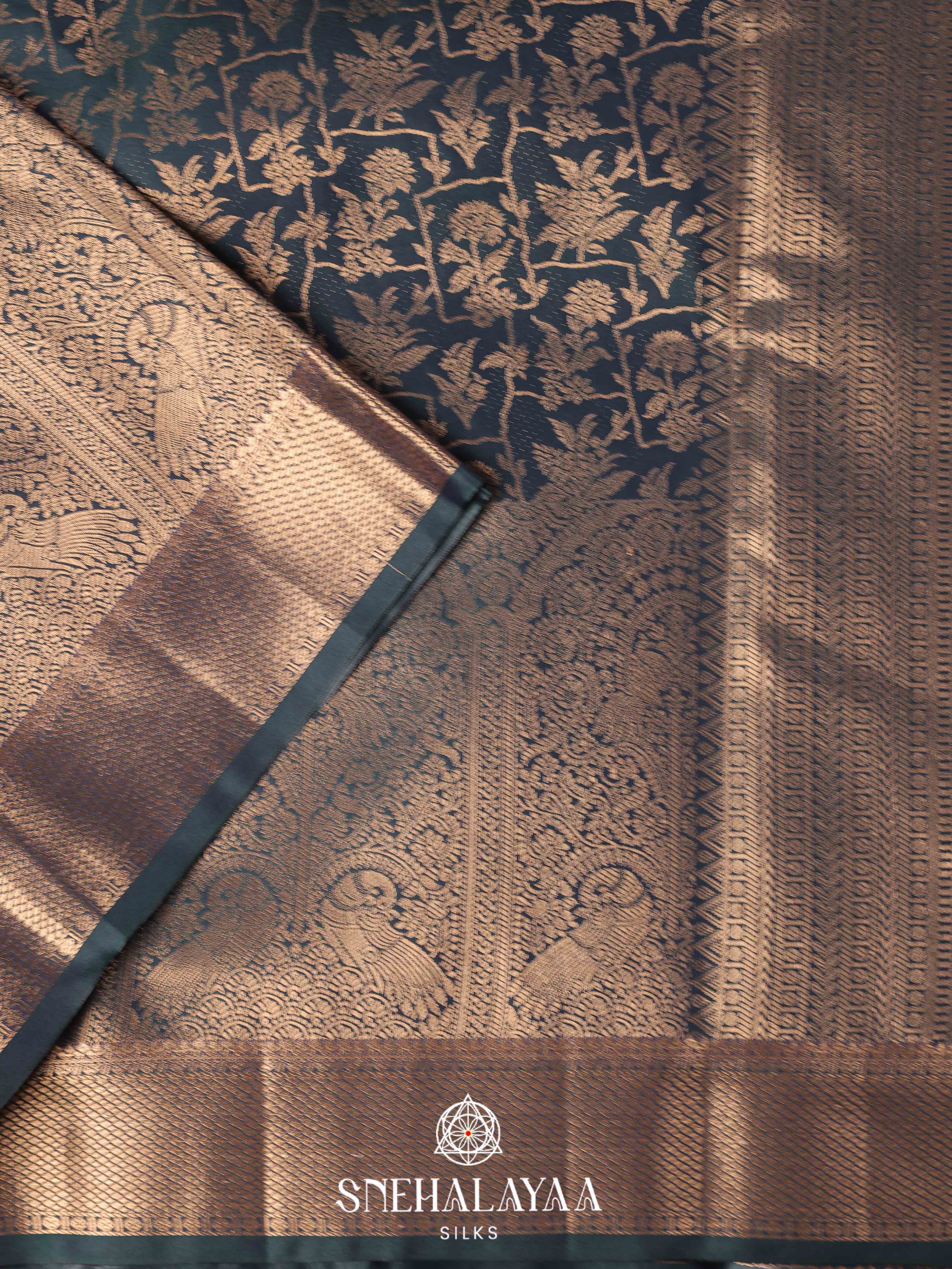 Charcol Black Art Silk Saree