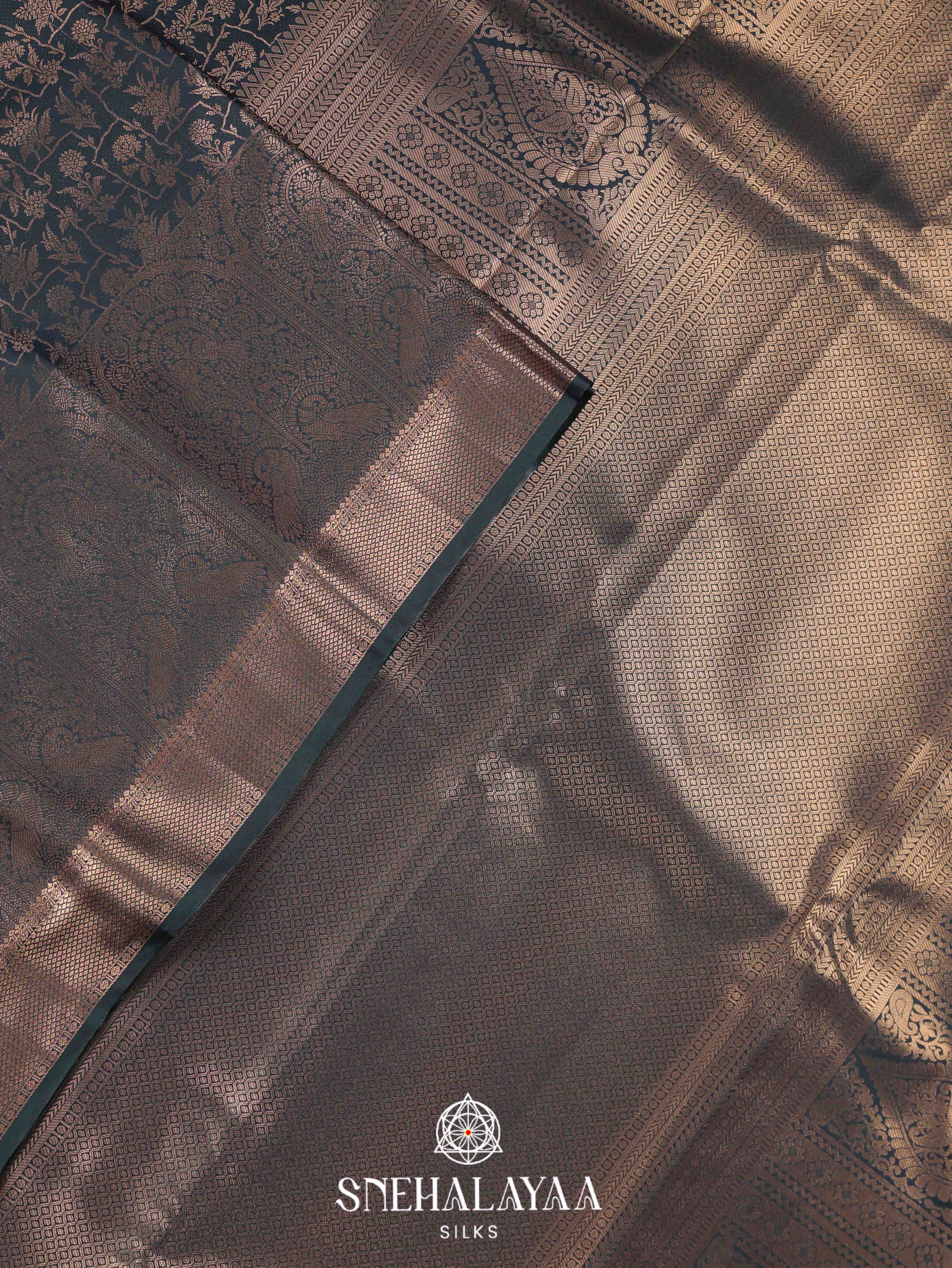 Charcol Black Art Silk Saree