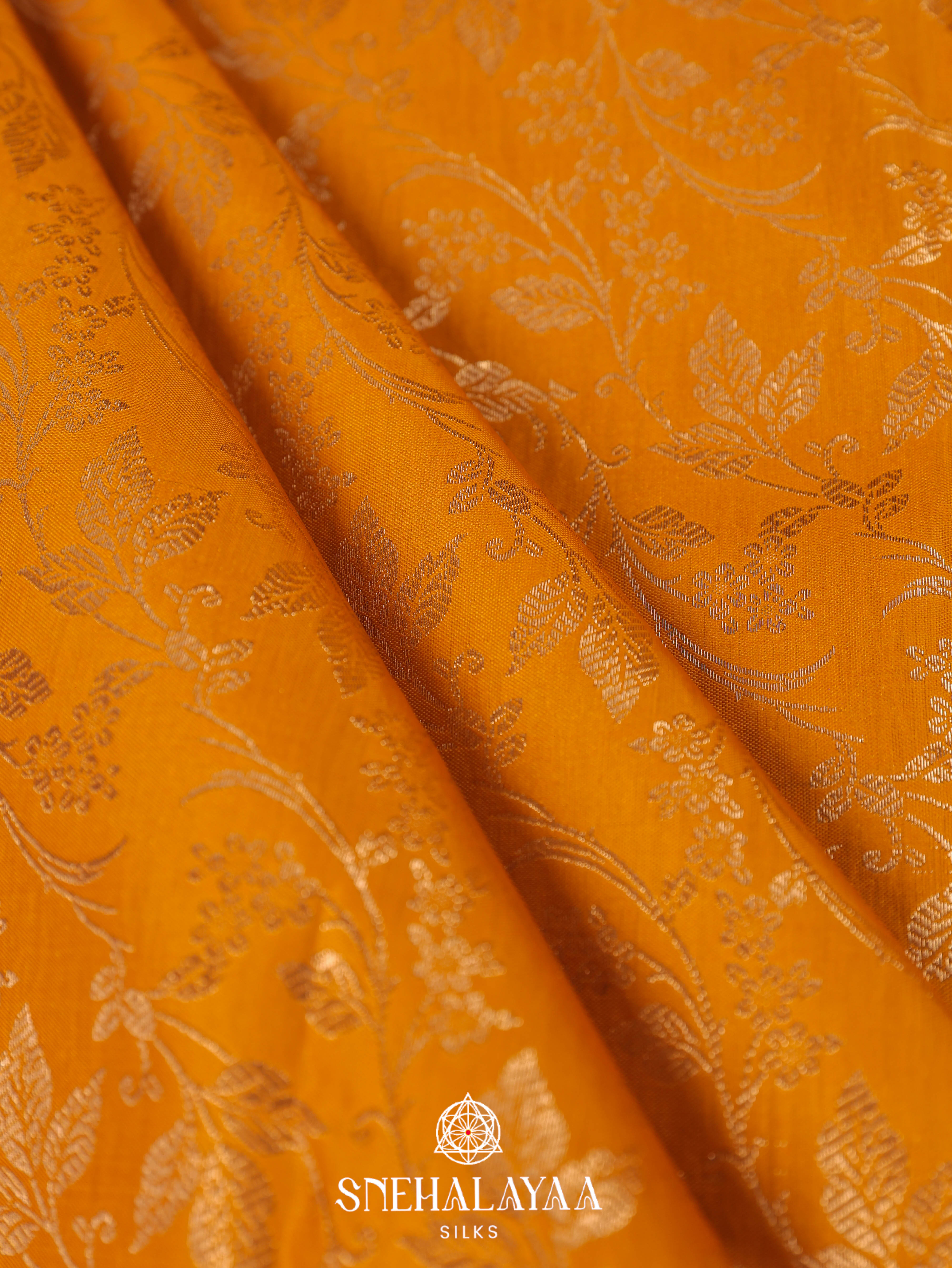 Orange Art Silk Saree