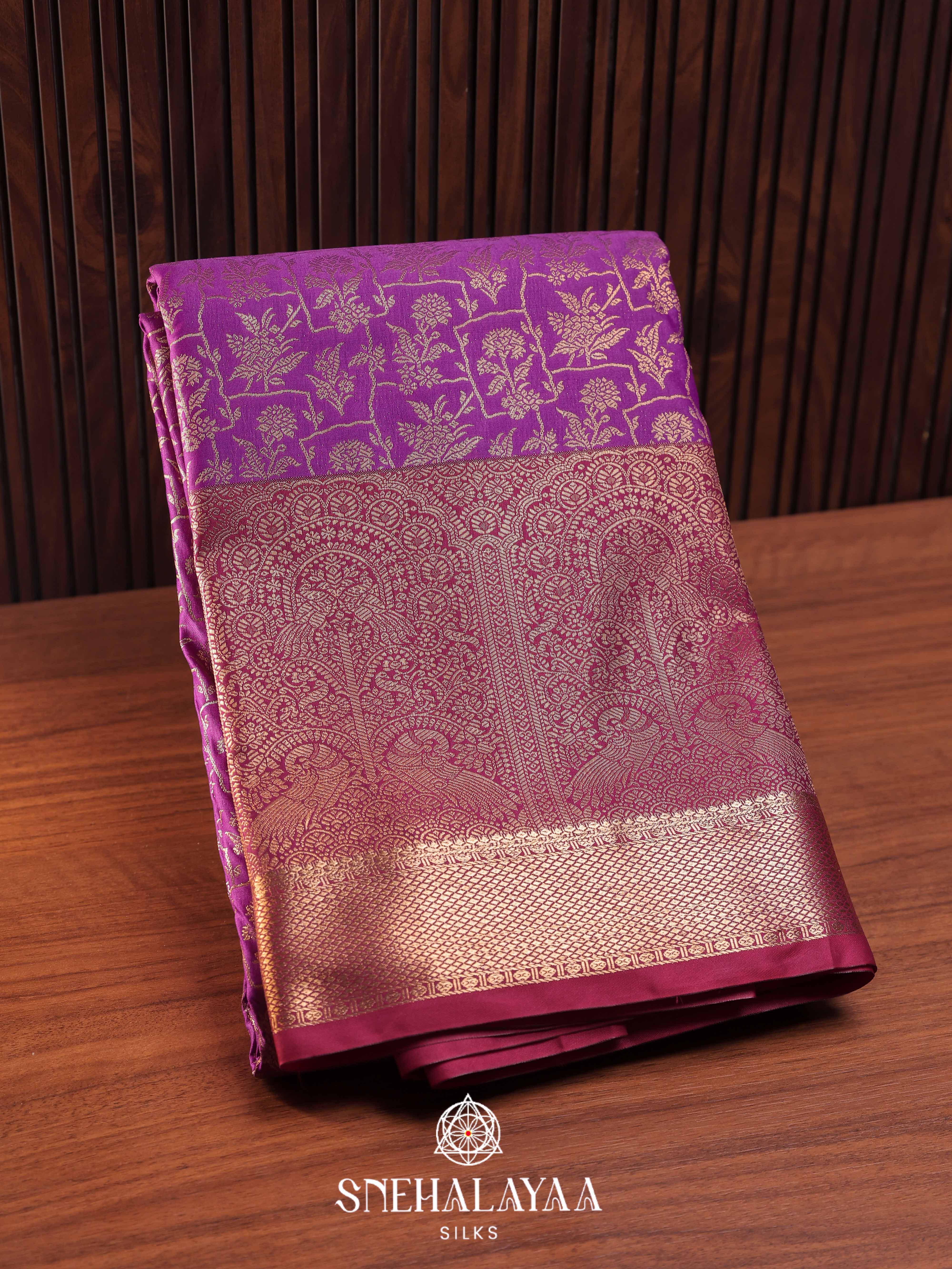 Magenta Art Silk Saree